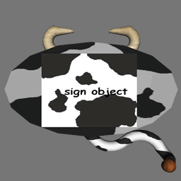 3D Sign Vache ( rwx free )