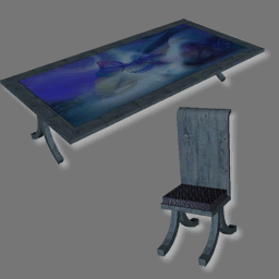 3D Chair & table ( rwx free )