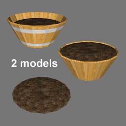 3d Wooden Planter Tub ( rwx free )