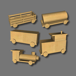 3D train en bois (jouet) RWX ( free rwx )