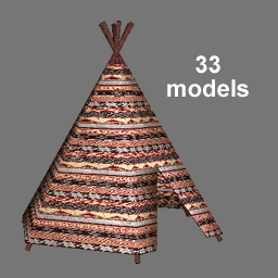 3D teepees RWX ( free rwx )