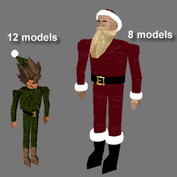 3D avatars Pere nol et ces lutins( RWX FREE )