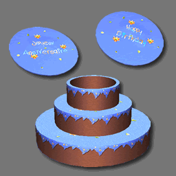 3D cake birthday COB ( COB FREE )