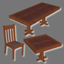 3D Tables and chair RWX ( RWX FREE )